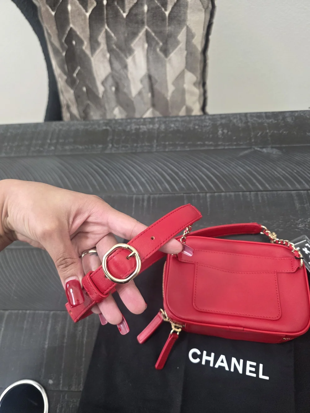 Chanel Red Belt Bag